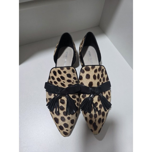 Kenneth Cole Shoes - Kenneth Cole New York Leopard Calf Hair D'Orsay Flats Tassel Bow Women's Size 9M